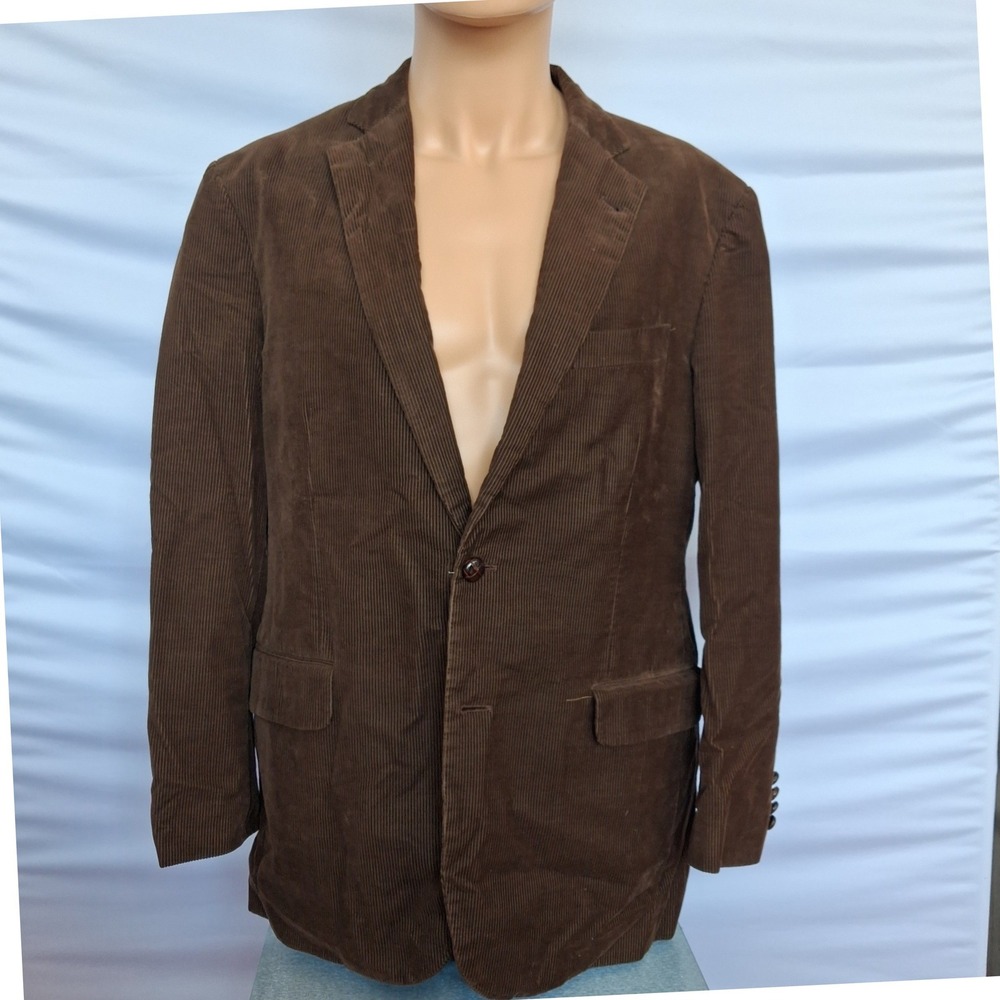 Brooks Brothers 1818 Madison Brown Corduroy Sport Coat Blazer 42R Mens 2 Button